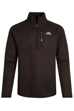 Weird Fish Fleece|Burlock 1/4 Zip Bonded Fleece Chocolate