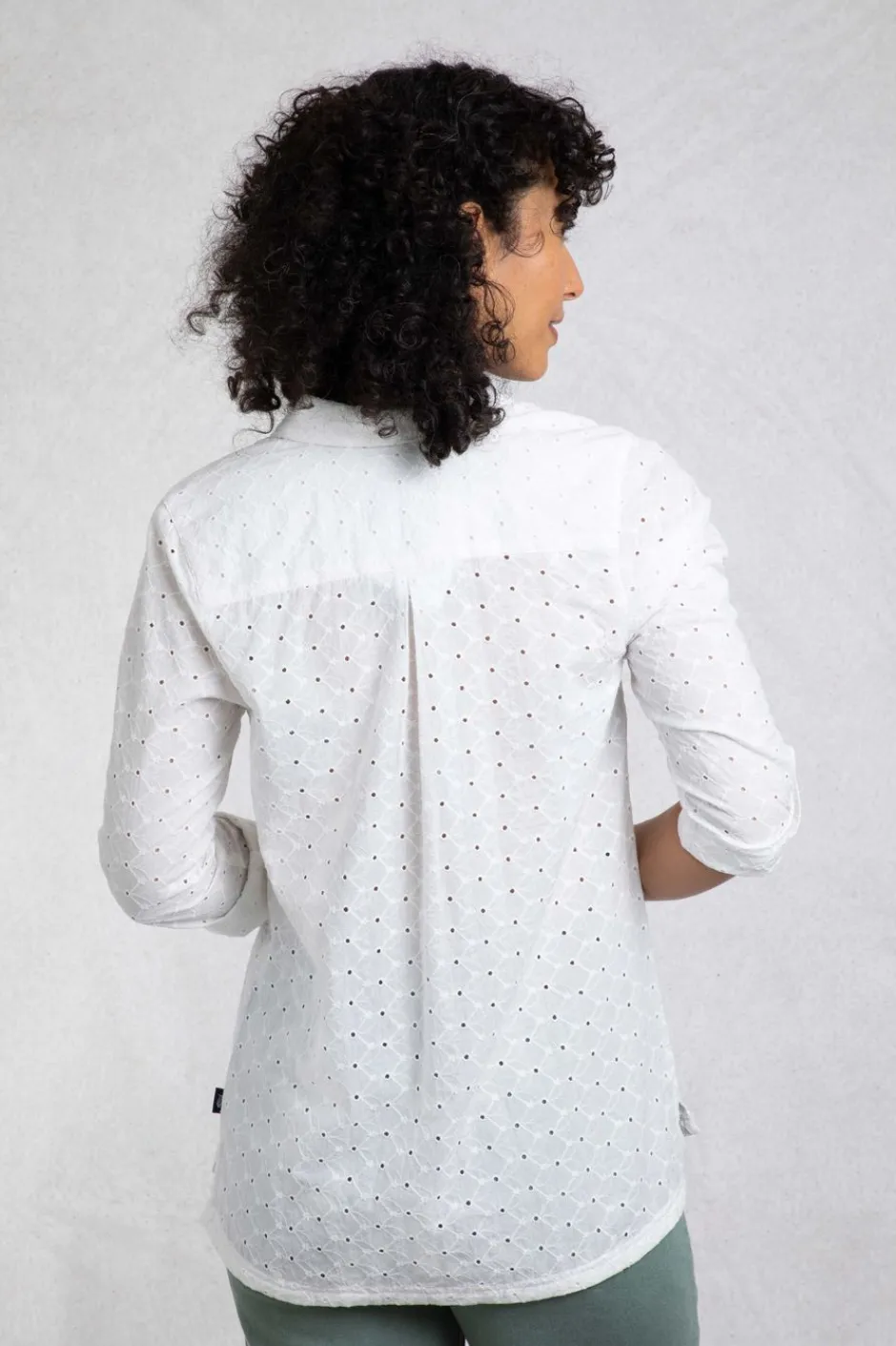 Weird Fish Tunics|Tops & T-Shirts|Camille Organic Cotton Broidery Shirt White