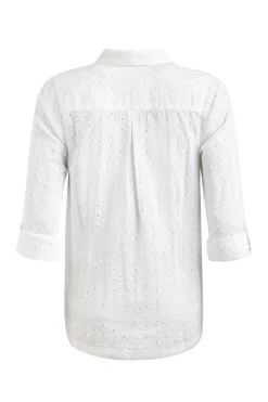 Weird Fish Tunics|Tops & T-Shirts|Camille Organic Cotton Broidery Shirt White