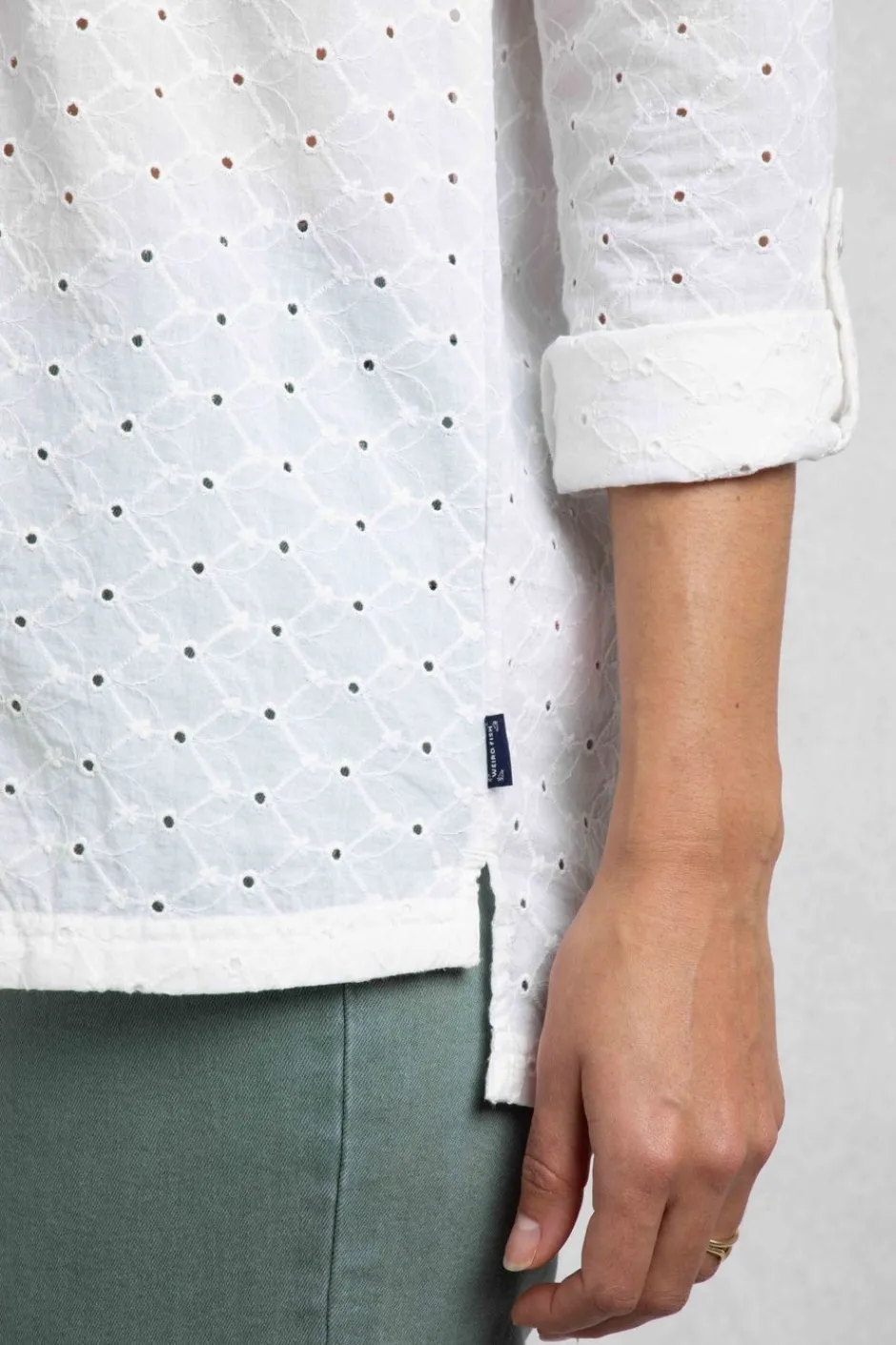 Weird Fish Tunics|Tops & T-Shirts|Camille Organic Cotton Broidery Shirt White