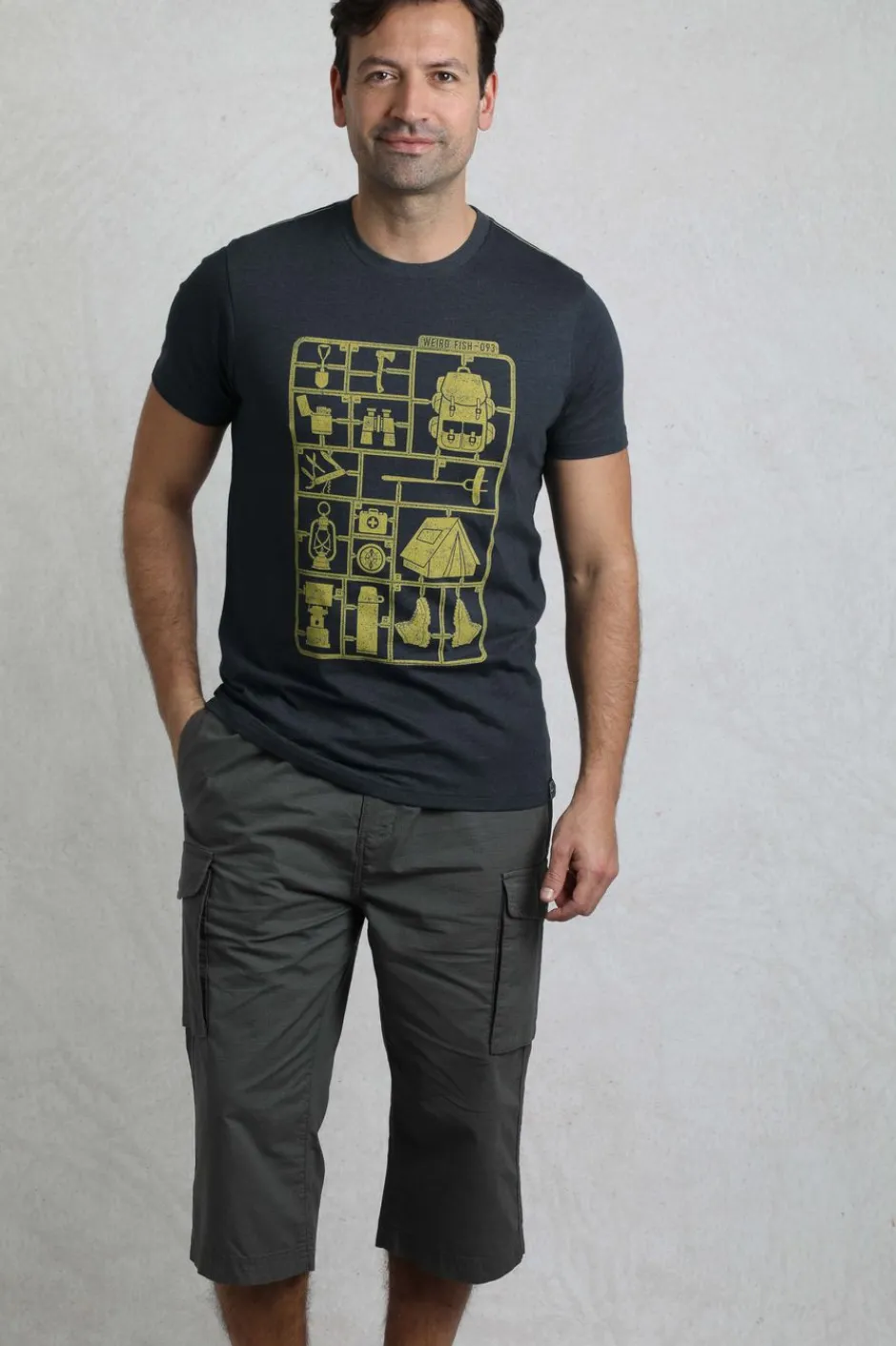 Weird Fish T-Shirts|Camp Kit Front Print Eco Graphic T-Shirt Navy