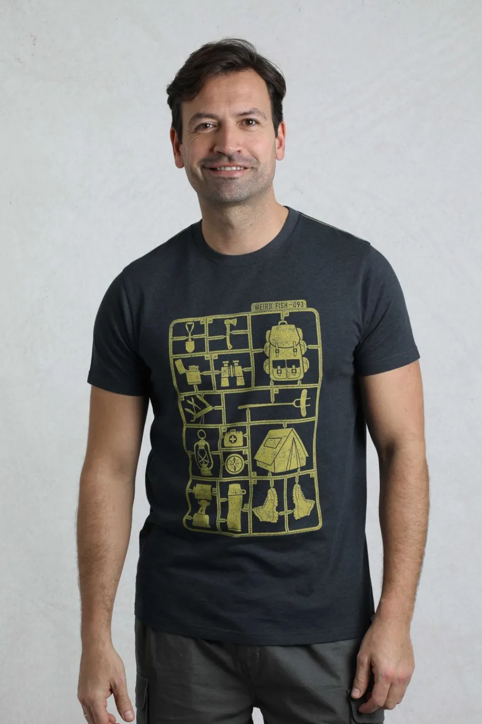 Weird Fish T-Shirts|Camp Kit Front Print Eco Graphic T-Shirt Navy