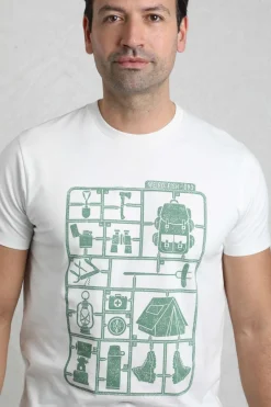 Weird Fish T-Shirts|Camp Kit Front Print Eco Graphic T-Shirt Dusty White