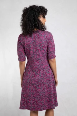 Weird Fish Dresses|Cassandra Organic Cotton Jersey Swing Dress Dark Raspberry