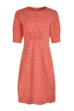 Weird Fish Dresses|Cassandra Organic Cotton Jersey Swing Dress Crimson
