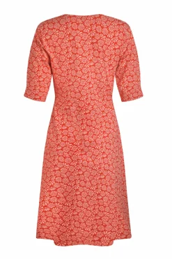 Weird Fish Dresses|Cassandra Organic Cotton Jersey Swing Dress Crimson