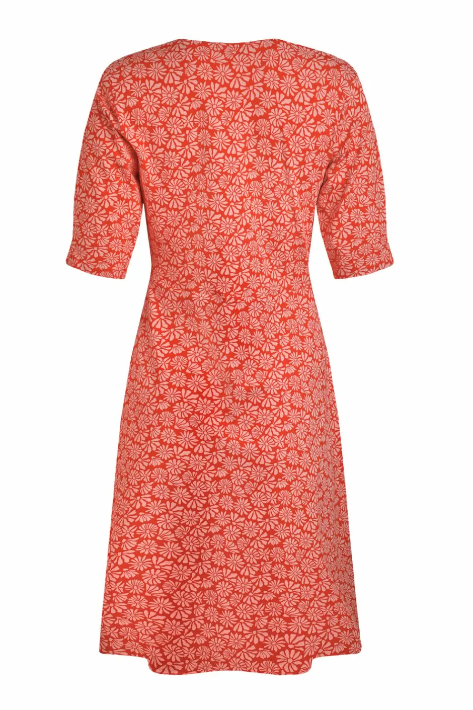 Weird Fish Dresses|Cassandra Organic Cotton Jersey Swing Dress Crimson