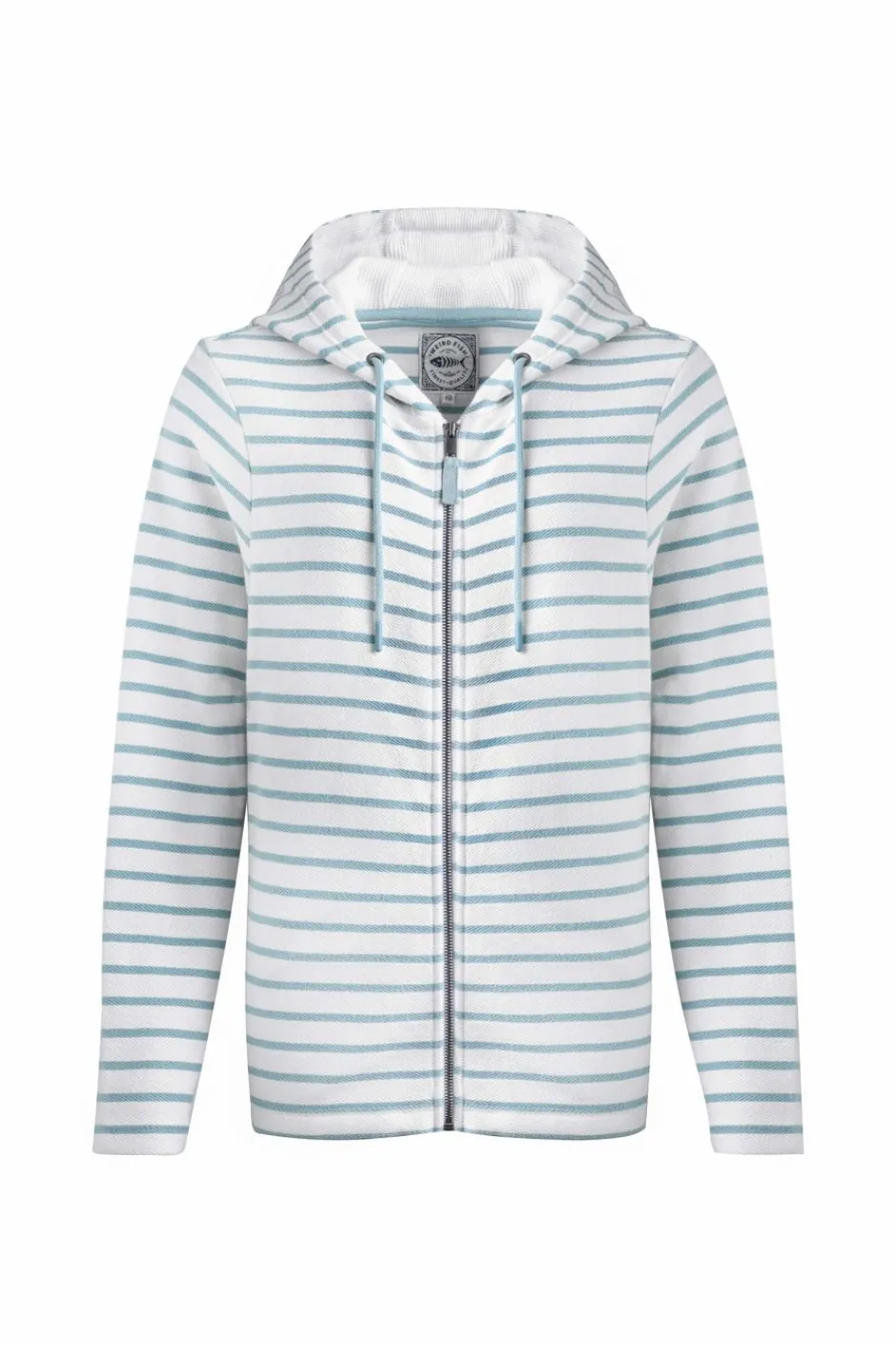 Weird Fish Sweatshirts & Hoodies|Catalina Striped Full Zip Hoodie Mineral Blue