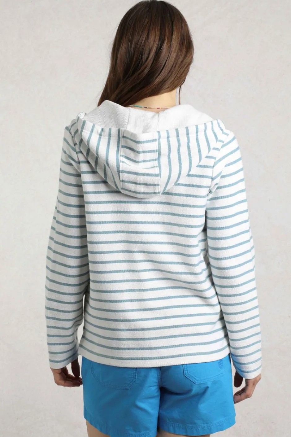 Weird Fish Sweatshirts & Hoodies|Catalina Striped Full Zip Hoodie Mineral Blue