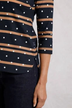 Weird Fish Tunics|Tops & T-Shirts|Cecily Organic Cotton Stripe Jersey T-Shirt Navy