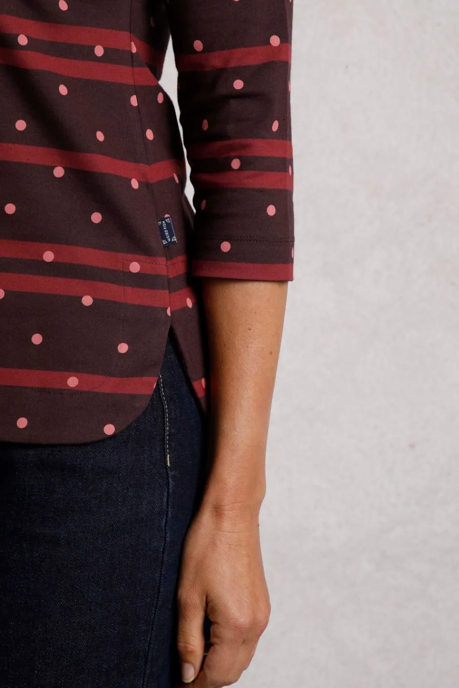 Weird Fish Tunics|Tops & T-Shirts|Cecily Organic Cotton Stripe Jersey T-Shirt Mulled Wine