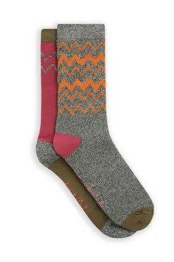 Weird Fish Socks & Tights|Socks & Tights|Celia Walking Socks 2 Pack Olive Green