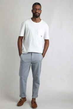Weird Fish Trousers & Jeans|Charleigh Textured Chino Trousers Denim Blue