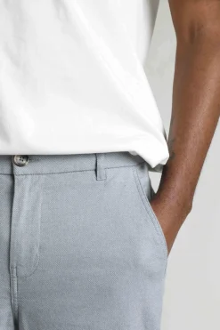 Weird Fish Trousers & Jeans|Charleigh Textured Chino Trousers Denim Blue