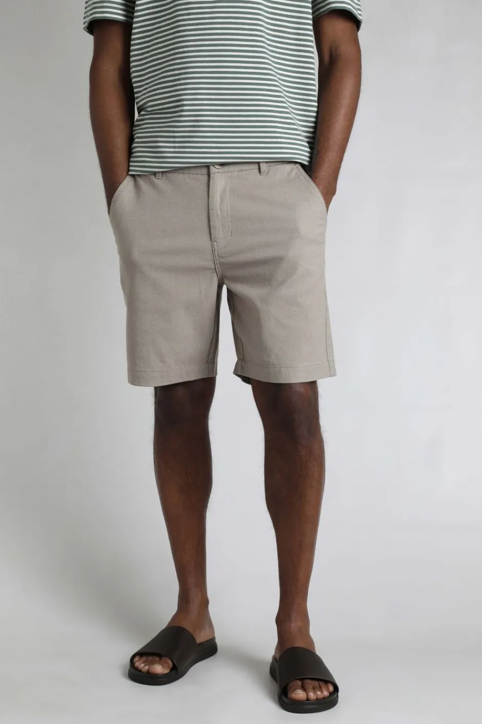 Weird Fish Shorts|Charleston Textured Chino Shorts Stone