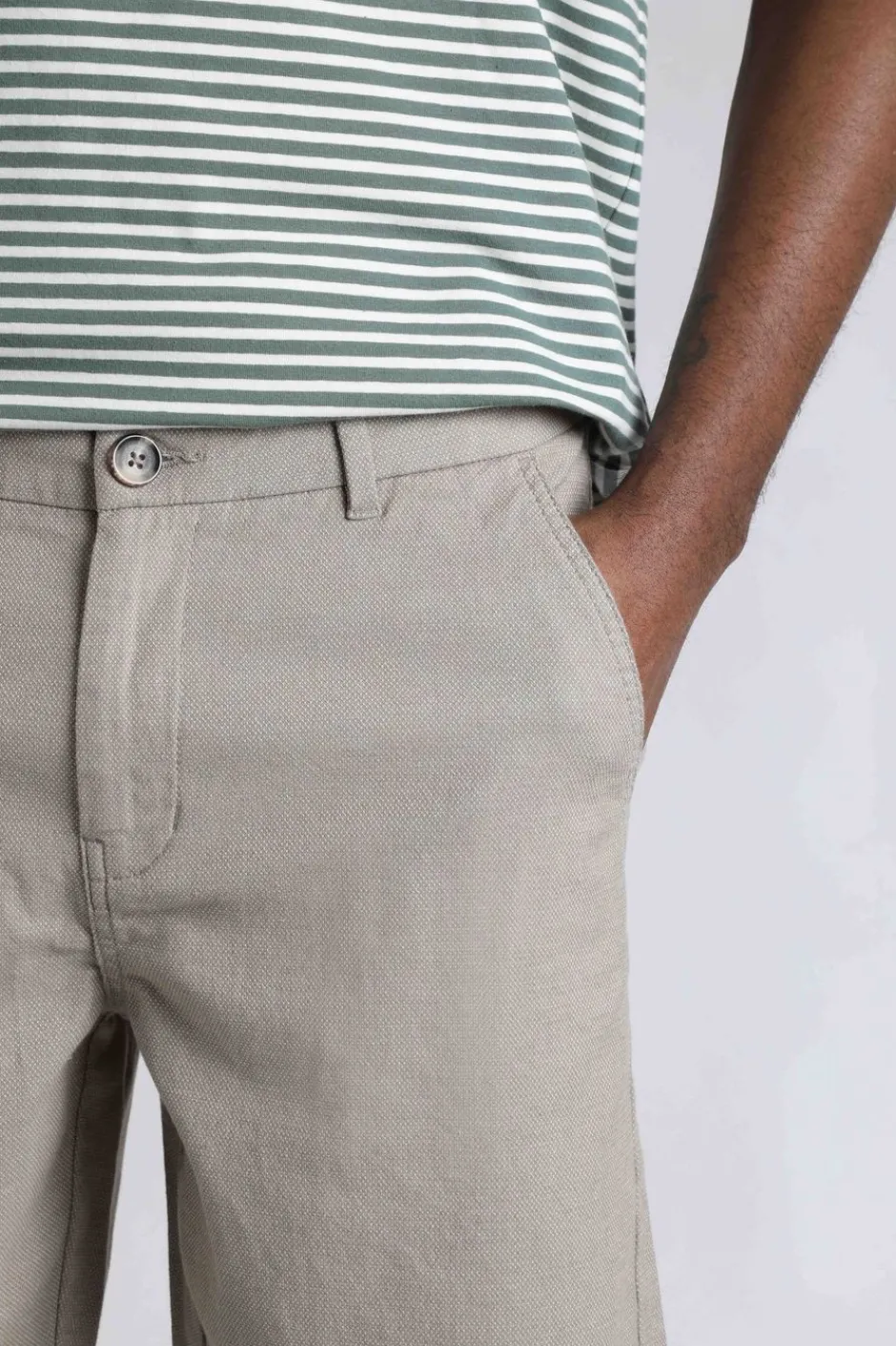 Weird Fish Shorts|Charleston Textured Chino Shorts Stone