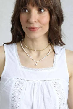 Weird Fish Tunics|Tops & T-Shirts|Chelle Organic Cotton Jersey Square Neck Vest White