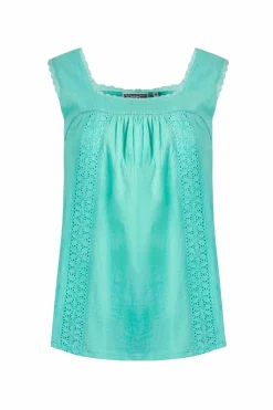 Weird Fish Tunics|Tops & T-Shirts|Chelle Organic Cotton Jersey Square Neck Vest Aqua Marine