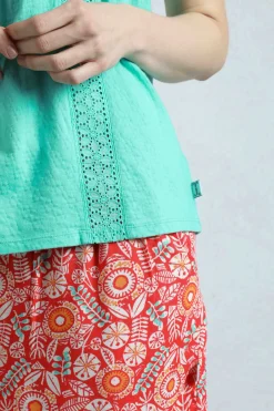 Weird Fish Tunics|Tops & T-Shirts|Chelle Organic Cotton Jersey Square Neck Vest Aqua Marine