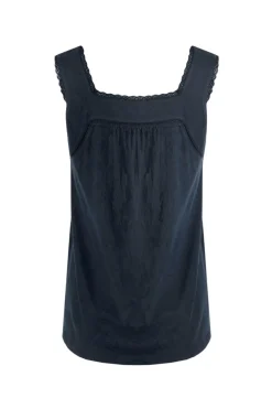 Weird Fish Tunics|Tops & T-Shirts|Chelle Organic Cotton Jersey Square Neck Vest Navy
