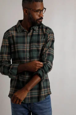 Weird Fish Shirts|Chester Organic Cotton Flannel Check Shirt Tan