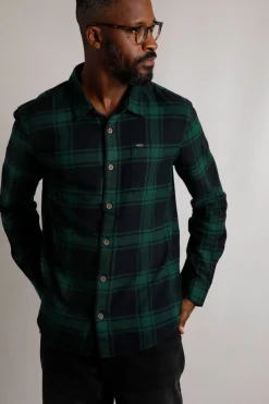Weird Fish Shirts|Chester Organic Cotton Flannel Check Shirt Navy