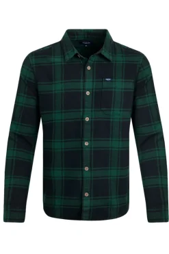 Weird Fish Shirts|Chester Organic Cotton Flannel Check Shirt Navy