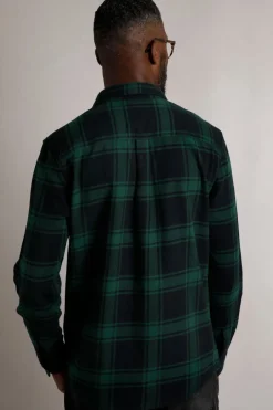 Weird Fish Shirts|Chester Organic Cotton Flannel Check Shirt Navy
