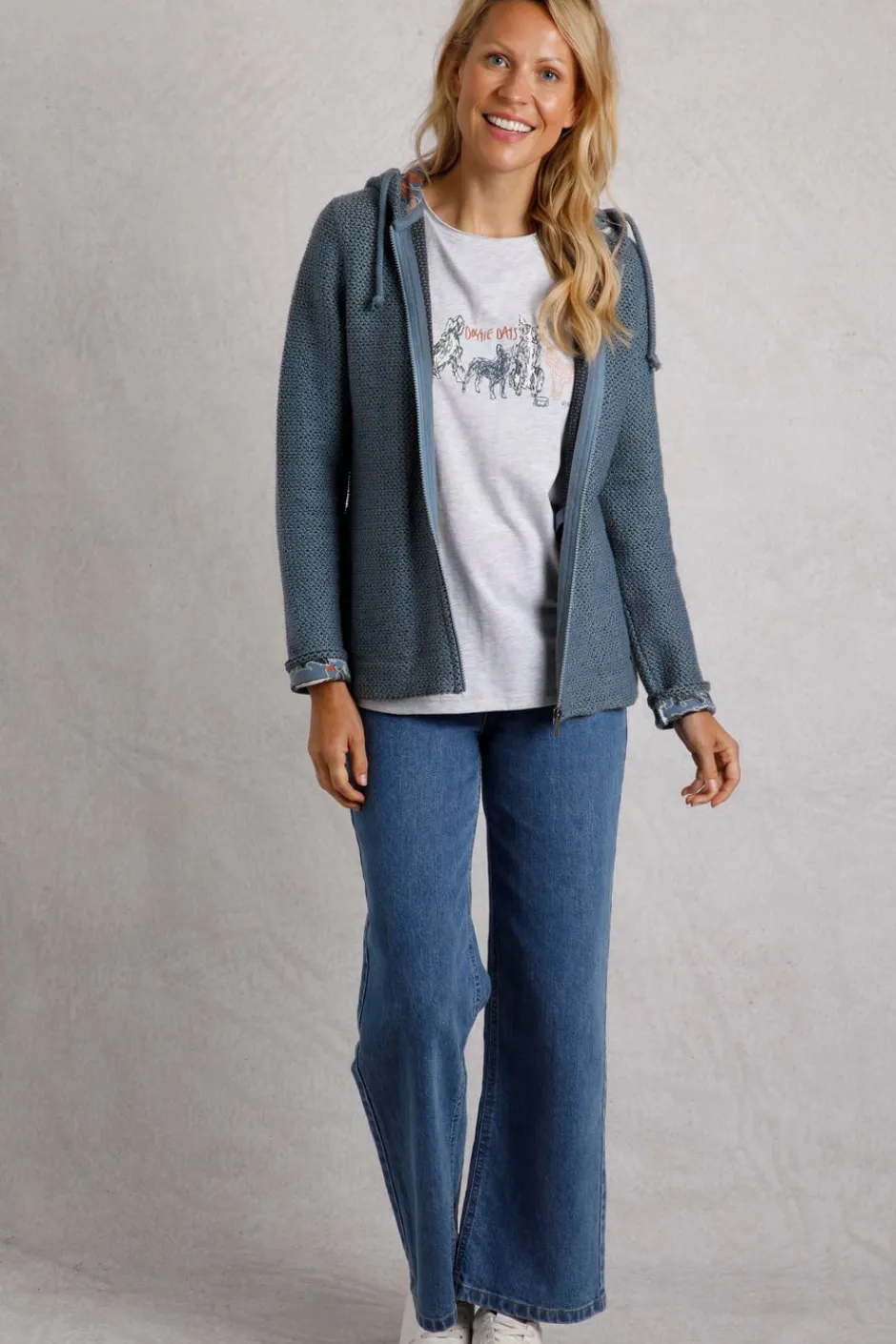 Weird Fish Sweatshirts & Hoodies|Chicoa Full Zip Hooded Classic Eco Macaroni Denim
