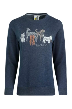 Weird Fish Sweatshirts & Hoodies|Chidham Eco Dog Print Crew Neck Sweatshirt Navy