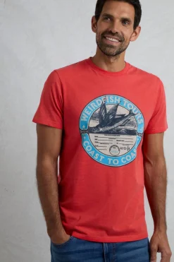 Weird Fish T-Shirts|Coasting Eco Front Print Graphic T-Shirt Retro Red