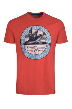 Weird Fish T-Shirts|Coasting Eco Front Print Graphic T-Shirt Retro Red