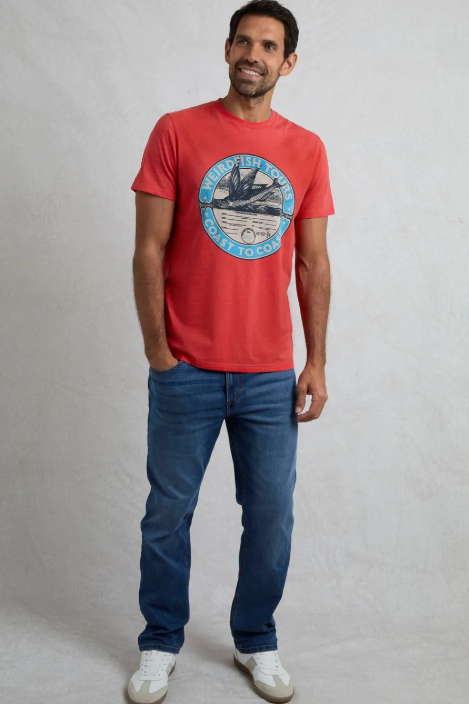Weird Fish T-Shirts|Coasting Eco Front Print Graphic T-Shirt Retro Red