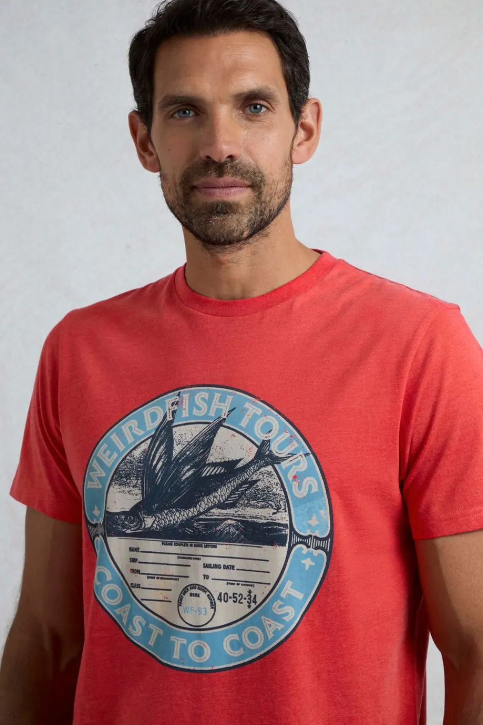 Weird Fish T-Shirts|Coasting Eco Front Print Graphic T-Shirt Retro Red