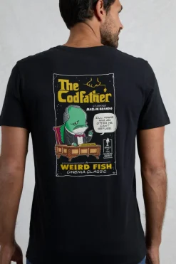 Weird Fish T-Shirts|Codfather Back Print Artist T-Shirt Black