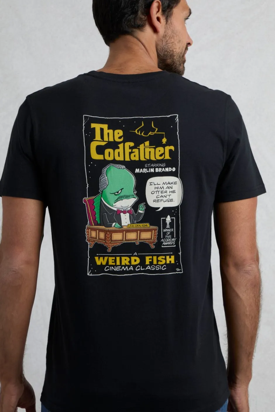 Weird Fish T-Shirts|Codfather Back Print Artist T-Shirt Black