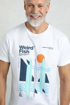 Weird Fish T-Shirts|Coordinates Eco Front Print Graphic T-Shirt White