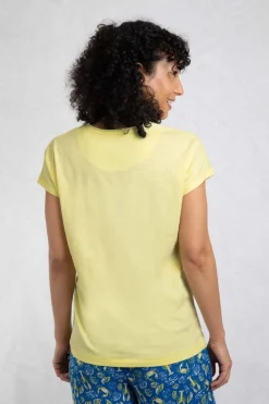 Weird Fish Tunics|Tops & T-Shirts|Coral Collage Organic Cotton Front Print T-Shirt Sunshine Yellow