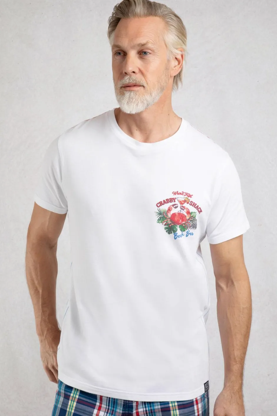 Weird Fish T-Shirts|Crabby Shack Back Print Graphic T-Shirt White
