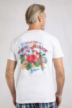 Weird Fish T-Shirts|Crabby Shack Back Print Graphic T-Shirt White