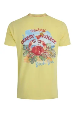 Weird Fish T-Shirts|Crabby Shack Back Print Graphic T-Shirt Lemon