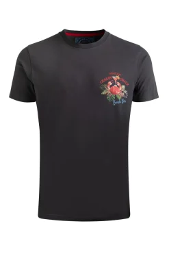 Weird Fish T-Shirts|Crabby Shack Back Print Graphic T-Shirt Washed Black