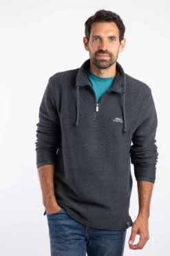 Weird Fish Sweatshirts & Hoodies|Cruiser 1/4 Zip Eco Macaroni Navy