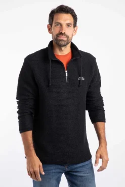 Weird Fish Sweatshirts & Hoodies|Cruiser 1/4 Zip Eco Macaroni Sweatshirt Black