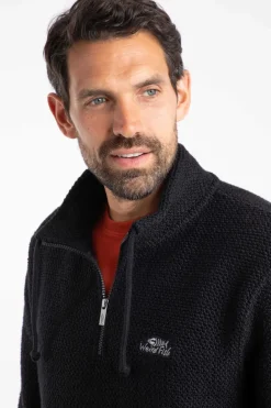 Weird Fish Sweatshirts & Hoodies|Cruiser 1/4 Zip Eco Macaroni Sweatshirt Black