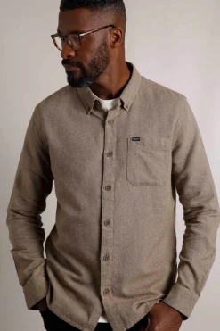 Weird Fish Shirts|Curzon Organic Cotton Button Down Flannel Shirt Nut