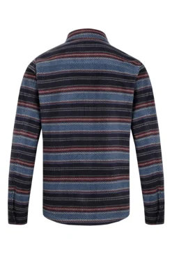 Weird Fish Shirts|Cypress Striped Fleece Shirt Midnight