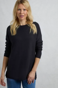 Weird Fish Jumpers & Cardigans|Knitwear|Dalla Knitted Crew Neck Jumper Dark Navy