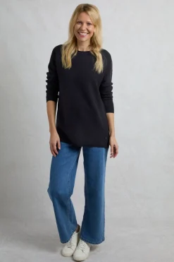 Weird Fish Jumpers & Cardigans|Knitwear|Dalla Knitted Crew Neck Jumper Dark Navy