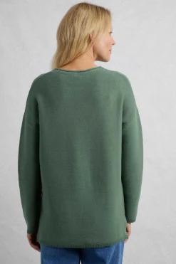 Weird Fish Jumpers & Cardigans|Knitwear|Dalla Knitted Crew Neck Jumper Dark Jade